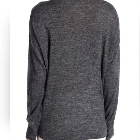 Madewell Southstar Sweater Wool Blend Heather Ebony Gray  (Small) - Picture 2 of 4